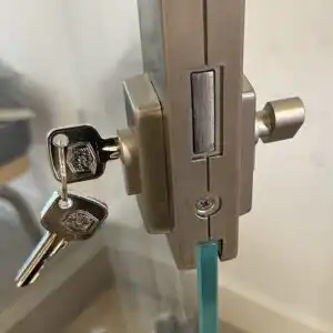 Commercial locksmith service in Leeds performing a high-security lock change for a local retail store.