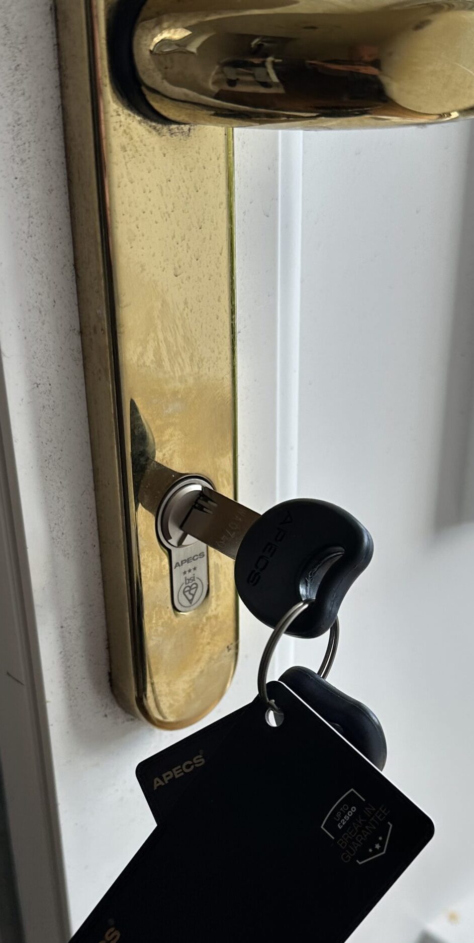 New Apecs lock installation. High security locks Leeds.