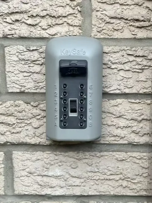 key safe mounted to a secure wall