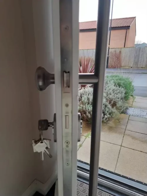 UPVC Door Repairs Leeds. A Full Repair of a UPVC/ Composite Door Mechanism In Bramley