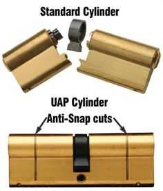 Showing the difference between an anti-snap cylinder V a No anti-snap cylinder 