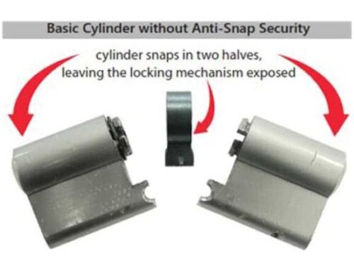 Euro lock cylinder snapped in half Euro lock cylinder snapped in half